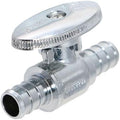 1 Pack XFITTING 1/2" Pex Mini Straight Ball Valve, Barb Crimp, Full Port
