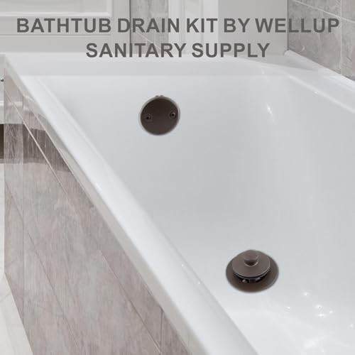 Wellup Tub Drain Bathtub Drain,2 Hole Overflow Trim Kit,Oil Rubbed Bronze