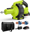 Ublue 21V Cordless Electric Drain Auger, 25Ft Auto Feed Drain Snake for Clog Remover with 2.0Ah Battery, Plumbing Snake for Sink Toilet Bathroom Shower Pipes 3/4"-2.95", Included Bag Gloves Rag