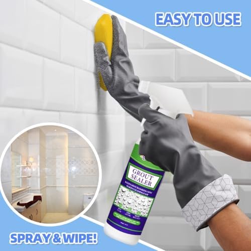 17.6 OZ Heavy Duty Pro Strength Grout Sealer Spray for Tile, Marble, Floors, Bathroom Showers and Countertops. Clear Protector Formula – Penetrating Sealant Offers Superior Waterproof Protection