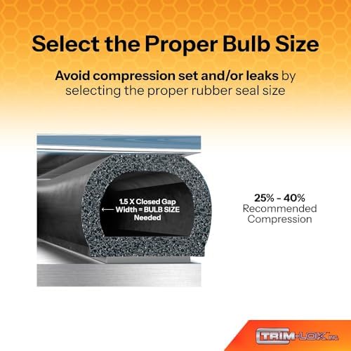 TRIM-LOK D-Shaped Rubber Seal with High Tack Tape, 0.75-Inch Height, 0.75-Inch Width, 100-Foot Length, EPDM Foam Weather Stripping for Door Frame, Window Insulation, Cars, Trucks, RVs, and Boats