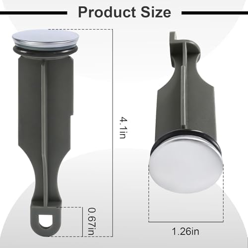 YWG RP5648BN Drain Stopper Replacement, Compatible with Delta Faucets, Pop-Up Style, 1/4 x 4 Inch, with Black Sealing Ring, 2-Pack