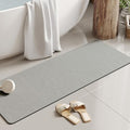 Super Absorbent & Non-Slip Bath Mat Kit | Waterproof Drip Rail, Shower Floor Protector & Door Seal Strip | Cut-to-Fit for Tub & Shower (Light Grey, 63''x24'')