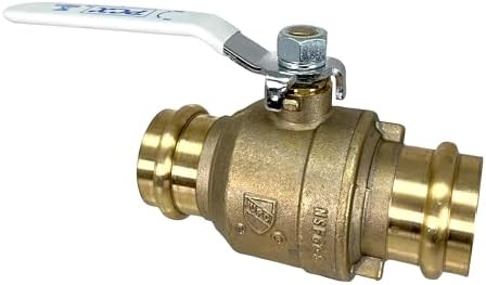 PROCURU 1-Pack 2-Inch (2") Press Copper Ball Valve, Heavy Duty Brass Body, Full Port, LF Certified Safe (3BP200-1P)
