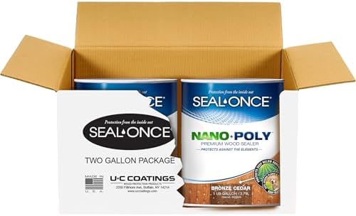 SEAL-ONCE Nano+Poly Wood Sealer and Waterproofer, Bronze Cedar, 2 Gallon