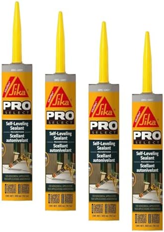 Sikaflex Self Leveling Polyurethane Sealant, Gray | Accelerated Curing | For Concrete Joints | Horizontal Application | 10.1 fl oz (4-Pack)