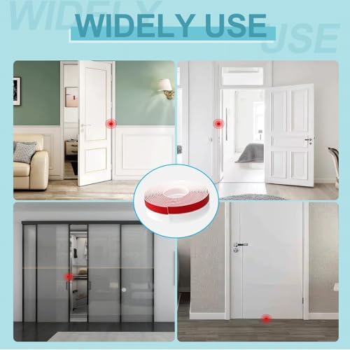36FT Weather Stripping Door Seal - 2" Silicone Door Draft Seal Tape for Gaps Under Door Weatherstripping Sweep Stopper for Bottom of Shower Door/Sliding Glass Door