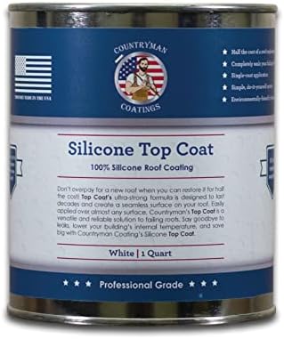 100% Silicone Roof Coating for RV & Flat Roofs, White, Quart