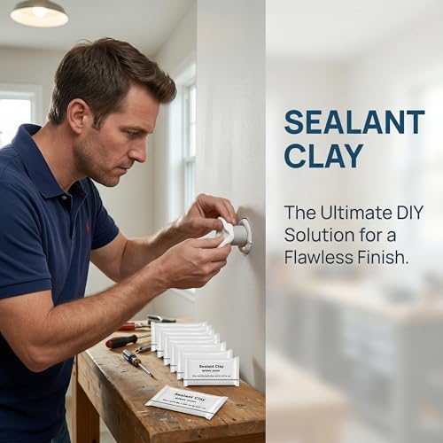 Duct Seal Putty Waterproof Sealant Clay Mastic for AC Holes Walls and Exhaust Plumbers Putty and Hole Filler Quick Mending Mud for Drain Connection wall Repair Clay (White 6 pcs)