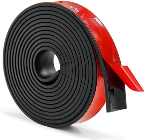 WELSTIK 1" x 1/8" Adhesive Solid Rubber Strip (16.4Ft) - Heavy Duty Neoprene Sheet Roll for DIY Gasket, Anti Vibration Pad, Weather Stripping Seal & Home Industrial Insulation