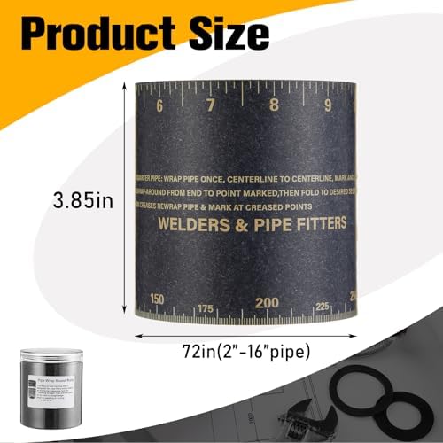 Relaxweex 550°F Pipe Wrap Around Tool for Pipe Fitters, High Heat Resistant Pipes Measuring Tool for 2" to 16" Diameter Pipes, Flex Angle Piping Fitter Tools with Storage Box for Welding and Marking