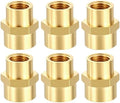METALLIXITY 12PCS 3/8" FeMale NPT x 1/4" FeMale NPT Thread Brass Coupling | Brass Pipe Fittings, Coupler Hex Head Adapter for Water Line, Tub Spout/Shower Head