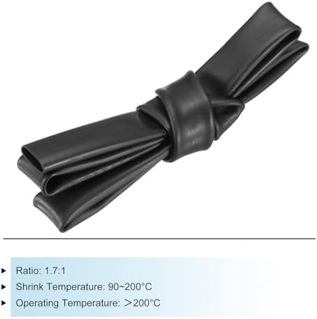 MECCANIXITY Silicone Heat Shrink Tubing 1.7:1 Ratio 0.71"（18mm) ID x 0.79"（20mm) OD 3.28ft(1m) Silicone Rubber Hose Insulation Sleeve for Automotive Wiring Marine, Black