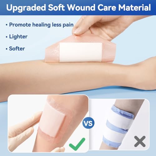 Dimora 20 Count Silicone Super Absorbent Wound Dressing 6" x 6" - Large Adhesive Bandage for Heavy Exudate, Border Wound Care Pads for Pressure Sore and Post-Surgical Incisions