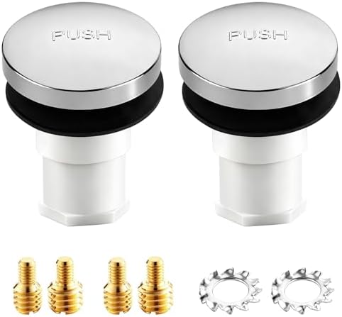 2 Sets Tub Stopper Bathtub Drain Stopper with 3/8'' and 5/16'' Thread Studs Adapter, Bathroom Tub Drain Stopper Compatible with K-1068204 (Chrome Cover)