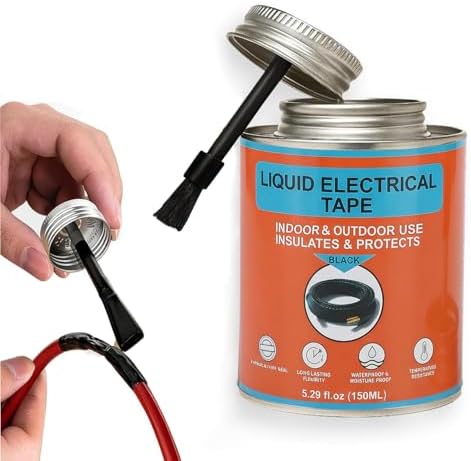 Liquid Electrical Tape, 5.29OZ, Waterproof, UV Resistant, Airtight Seal, Extreme Temperature Flexible, Corrosion Proof, Integrated Brush, Marine Automotive Household
