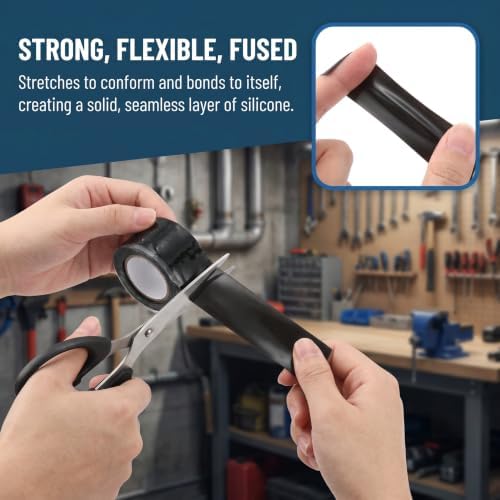 Self-Fusing Waterproof Patching Tape, Patch Tape for Repairing Pipe & Hose Leaks and Bucket Holes (1, Transparent)