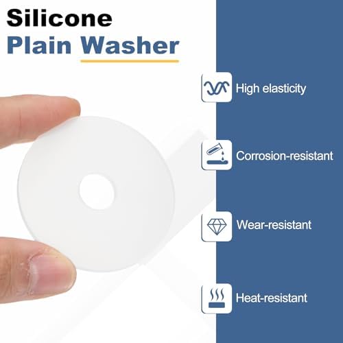 PATIKIL M12 Silicone Flat Washer, 8 Pcs 12mm ID 50mm OD 3mm Thick Plain Washer Grommets O-Ring Sealing Gasket Spacer for Faucet Pipe Water Hose Shower Door Handles, White