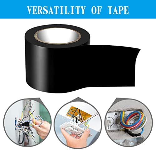 Maveek 2 Rolls Electrical Tape 2 Inch PVC Waterproof Repair Insulation Tape Roll Black Colored, for Outdoor Pipes or Windows in Winter Cold Weather, Self Adhesive Garage Door Workshop Tool Bag | Heavy Duty Vinyl Insulation & Auto Repair Tape, Waterproo...