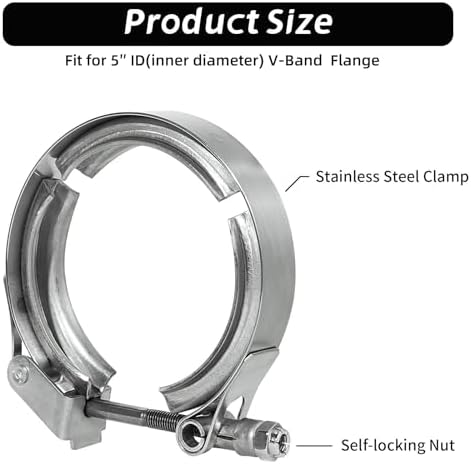 5" Quick Release V Band Clamp Stainless Steel 304 V-Band Bolt Clamp