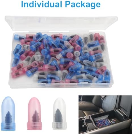 Linkstyle 100PCS Tire Repair Kit, Screw-in Tire Plug Set with 3 Sizes Rubber Plugs, Flat Tire Puncture Repair Screws for Car Truck Motorcycle SUV Roadside Emergency Fix with Screwdriver & Storage Case
