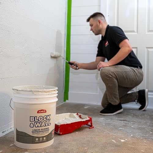 Ames Block & Wall™ Liquid Rubber Waterproofer,5 Gal, White