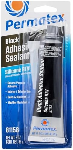 Permatex 81158 Black Silicone Adhesive Sealant, 3 oz. Tube, Pack of 2