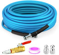 Sewer Jetter Kit, 65 FT (20M) High Pressure Drain Cleaning Hose | with 1/4 Inch NPT Fittings, Ball Valve, for Pressure Washer