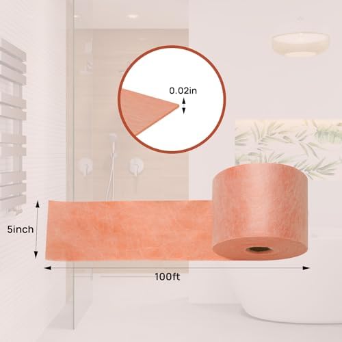 Sidasu 100FT Shower Waterproofing Membrane Roll, 5 Inch Wide