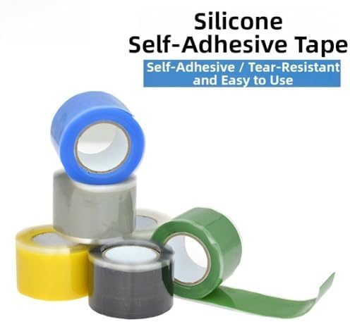 Self Fusing Silicone Tape for Wire Splicing and Sports Equipment Grip, Double Sided with Flame Retardant PVC for Enhanced Safety and Durability (Blue)