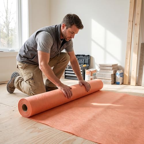 Waterproof Membrane for Shower 4 ft x 90 ft | 20Mils Thickness Waterproofing Membrane | Ideal for Shower, Tile Flooring, Sauna Bathroom Walls, Tile Underlayment