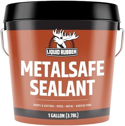 Liquid Rubber MetalSafe Sealant - Metal Roof Leak Repair, Black, 1 Gallon