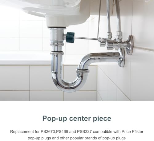 2-Piece Lavatory Pop-Up Drain Assembly Kit – Sink Ball/Pivot Rod Replacement for Bathroom Sink Repair, Fits Other Standard Pop-Up Stoppers (PS2673 Replacement) (2)