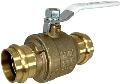 PROCURU 1-Pack 2-Inch (2") Press Copper Ball Valve, Heavy Duty Brass Body, Full Port, LF Certified Safe (3BP200-1P)