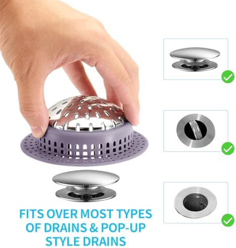 Aluvor Bathtub Drain Hair Catcher Shower Drain Cover Sink Drain Protector