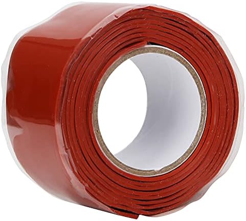 Self Fusing Silicone Tape Rubber Leak Silicone Self Amalgamating Tape Repairing Supplies for Plumbing Sealing Pipes Hose Repair Outdoor Coax and Tool Fixation (Red)
