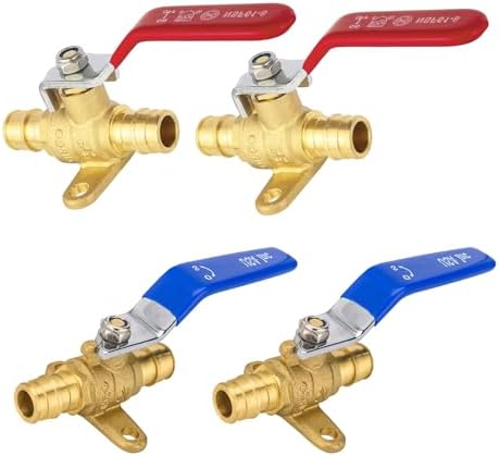 4 PCS Foskan 1/2" PEX A Expansion Shut-off Ball Valves with Drop Ear