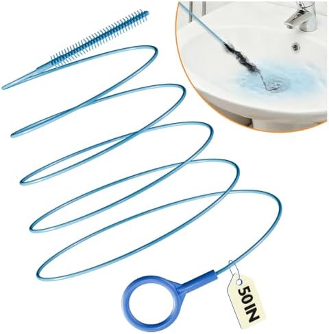 50 Inch Drain Snake Hair Drain Clog Remover Tool for Bathroom Sink – 4 Pack