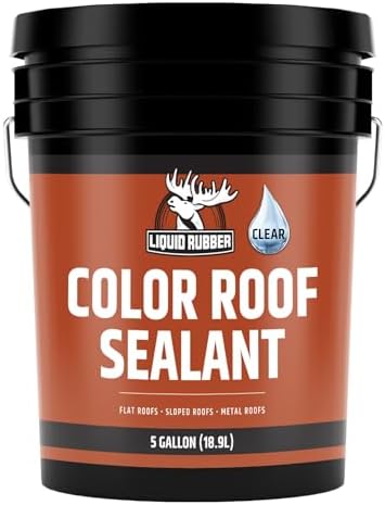 Liquid Rubber Color Roof Sealant - Flat & Metal, Clear, 5 Gallon