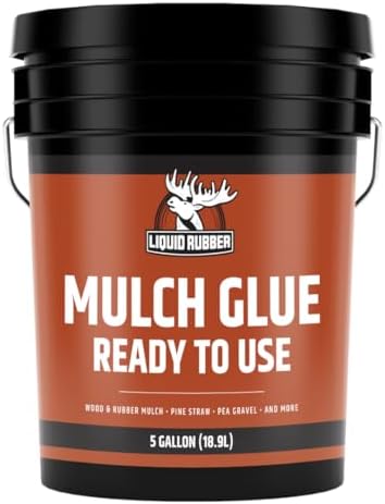 Liquid Rubber Pre-Mixed Mulch Glue for Landscaping, Gardens, Pack of 4 x 1G
