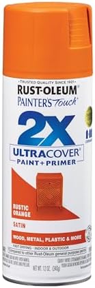 Rust-Oleum Painter's Touch 2X Ultra Cover Spray Paint, Satin Rustic Orange