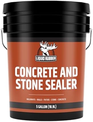 Liquid Rubber Concrete & Stone Sealer, Clear, Waterproof, Satin, 5 Gallon