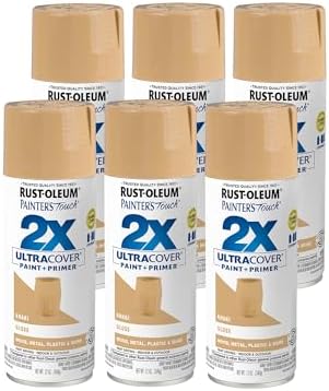 Rust-Oleum 334037-6PK Painter's Touch 2X Ultra Cover Spray Paint, 12 oz, Gloss Khaki, 6 Pack