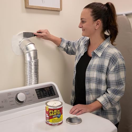 Flex Paste, Waterproof Paintable Putty, Spackle Sealant, Fill Gaps Cracks Holes - Block Out Water and Air - UV Resistant - Walls, Drywall, EPDM, Concrete, Roof, RV Repairs, White, Quart