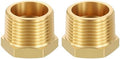 METALLIXITY 2PCS 3/4" MNPT x 3/8" FNPT Thread Brass Hex Bushing Extension | Brass Pipe Fittings, Tube Adapters Convert for Water Line, Tub Spout/Shower Head