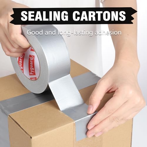 3 Pack Colored Duct Heavy Tape 2IN x 60Yd Total Waterproof Duct Tape | All Weather Hand Tearable Duct Tape for Indoor Outdoor Repair Fixing Reinforcement(Black, White, Silver)