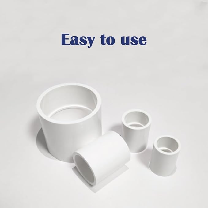 12PCS 1/2 Inch White PVC Pipe Coupling Adapter Pipe Fittings Slip Socket Connectors for Sprinkler, Drip Irrigation System, Pipes Extension HE050-1/2