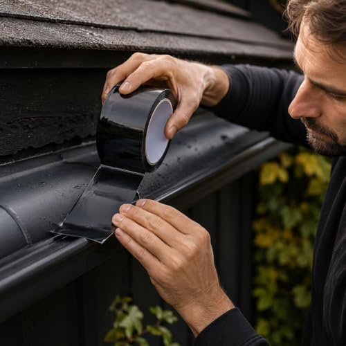 Self Silicone Tape for Emergency Pipe Hose Leak Electrical Insulation & Hole Sealing Strong Rubber Sealant Wrap for Indoor Outdoor Applications (Black, One Size)