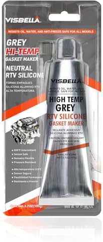 Visbella High Temperature RTV Silicone Gasket Maker, Sealed Oil Resistant Waterproof Quick Dry Liquid for Bonding Internal Combustion, Steam Turbines, Automotive Engine Parts 3.7OZ (Grey)