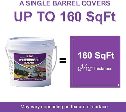 Clear Waterproof Sealant 70 OZ, Water-Based Transparent Coating